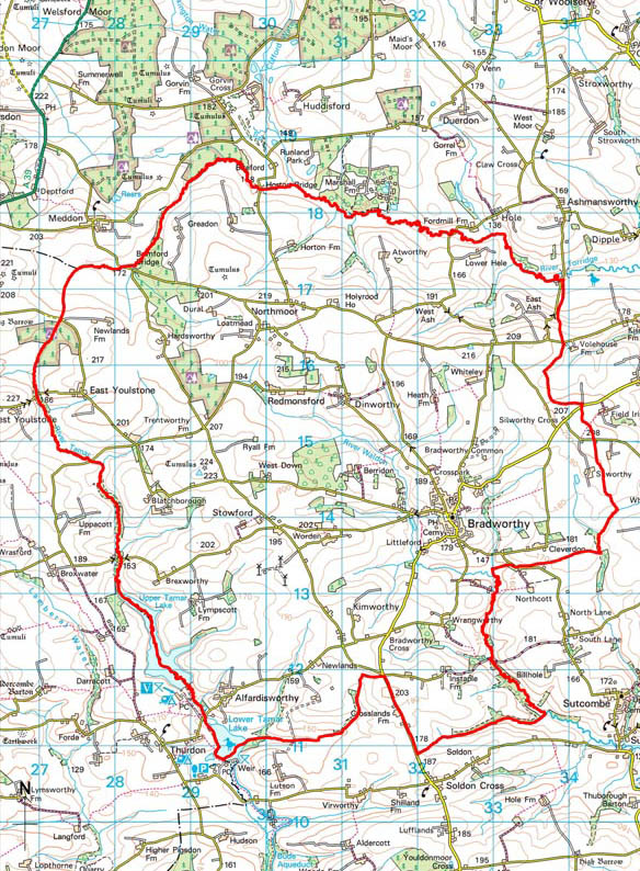 Bradworthy Parish map